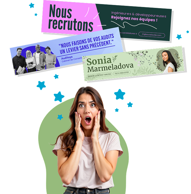 Exemple de prévisualisation de bannière LinkedIn professionnelle avec superposition de photo de profil